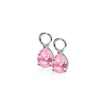ZINZI Sterling Silver Earrings Pendants Drop Pink ZICH1302R (excl. hoop earrings)