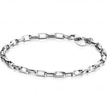 ZINZI Sterling Silver Chain Bracelet Rectangular Chain width 3,8mm 20cm ZIA2514