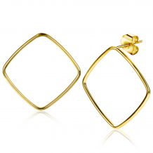 ZINZI Sterling Silver trendy EarRings 14K Yellow Gold Plated 44mm