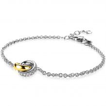 ZINZI Sterling Silver Bracelet Bicolor Chain