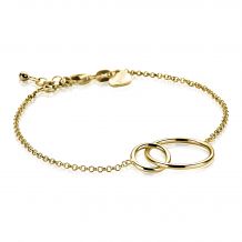 ZINZI Gold Plated Sterling Silver Bracelet with 2 Connected Circles 16-19cm ZIA1278G