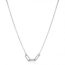 "ZINZI Sterling Silver Chain Necklace with 3 larger Paperclip Chains