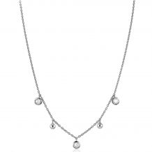 ZINZI Sterling Silver Necklace 45cm Beads