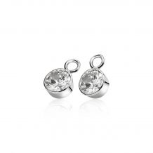 ZINZI Sterling Silver Earrings Pendants White ZICH186W (excl. hoop earrings)