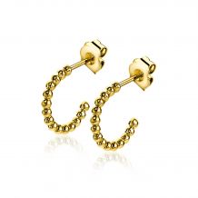 11mm ZINZI Gold Plated Sterling Silver Stud Earrings Hoop Beads ZIO2176G