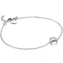 ZINZI Sterling Silver Bracelet Round Setting White Zirconia 17-19cm ZIA1775