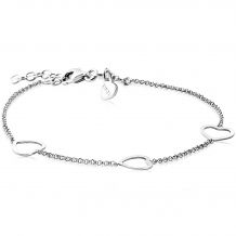 ZINZI Sterling Silver Bracelet Heart 17-20cm ZIA1188