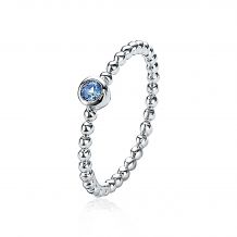 ZINZI Sterling Silver Stackable Ring Beads Blue ZIR1900