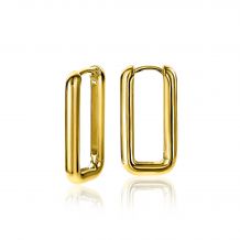 ZINZI Sterling Silver Luxury EarRings 14K Yellow Gold Plated 24x3mm Oval