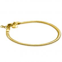 ZINZI Gold Plated Sterling Silver Flat Snake Chain Bracelet width 3,5mm ZIA2402G