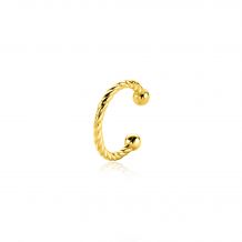 12,5mm ZINZI gold plated zilveren ear cuff gedraaide buis per stuk geprijsd ZIO-CUFF3G