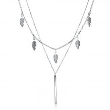 ZINZI Sterling Silver Multi-look Necklace Feathers and Bar 45-50cm ZIC1867