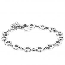 ZINZI Sterling Silver Chain Bracelet with Open Circles 16-19cm ZIA-BF63