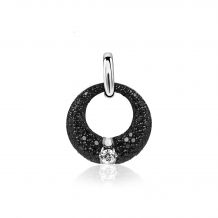 ZINZI Sterling Silver Round Pendant Black ZIH1016Z