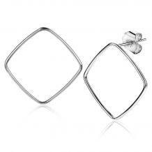 44mm ZINZI Sterling Silver Stud Earrings Open Square ZIO2095