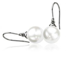 ZINZI Sterling Silver Drop Earrings Pearl White ZIO266