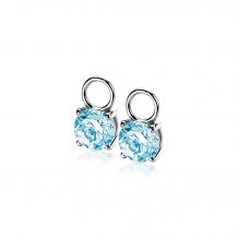 ZINZI Sterling Silver Earrings Pendants Round Blue ZICH1300B (excl. hoop earrings)