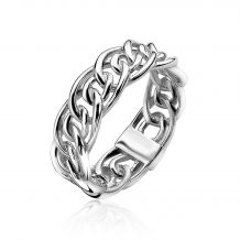 ZINZI Sterling Silver Ring Curb Chain Shiny width 6,5mm ZIR1100S
