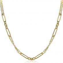 ZINZI Gold Plated Sterling Silver Necklace Trendy Chain 45cm ZIC1991G