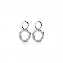 ZINZI Sterling Silver Earrings Pendants Open Circle White Zirconias ZICH1063 (excl. hoop earrings)