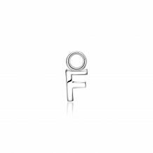 ZINZI Sterling Silver Letter Earrings Pendant F price per piece ZICH2144F (excl. hoop earrings)