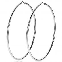 65mm ZINZI Sterling Silver Hoop Earrings 65x2mm ZIO438