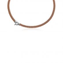 ZINZI zilveren schakelcollier rosé verguld 45cm ZIC1289R