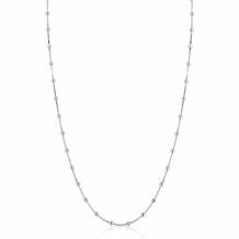 ZINZI Sterling Silver Snake Chain Necklace with Square Cut Chains and 40 Refined Shiny Beads (2,5mm width) 43-45cm ZIC2471