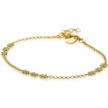 ZINZI Sterling Silver Fantasy Bracelet 14K Yellow Gold Plated Flower