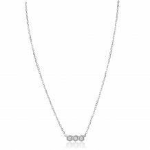 ZINZI Sterling Silver Necklace with 3 Hexagon Settings Set with White Zirconias 42-45cm ZIC2543