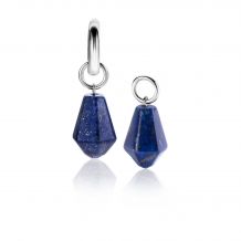 19mm ZINZI Sterling Silver Earrings Pendants Cone in Lapis Lazuli ZICH2256L (excl. hoop earrings)