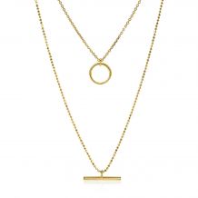 ZINZI Sterling Silver 2 in 1 Necklace 14K Yellow Gold Plated