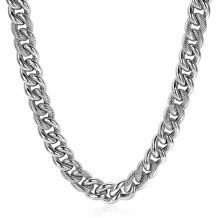 ZINZI zilveren gourmet collier bewerkt 10mm breed 45cm ZIC1924