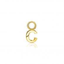 ZINZI Gold Plated Letter Earrings Pendant C price per piece ZICH2145C (excl. hoop earrings)