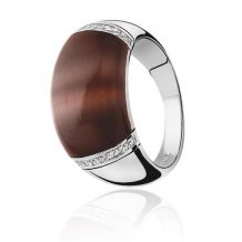 ZINZI Sterling Silver Ring Brown ZIR794C