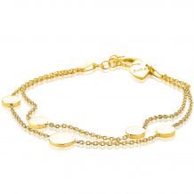 ZINZI zilveren multi-look armband geel verguld rond 19cm ZIA1808G
