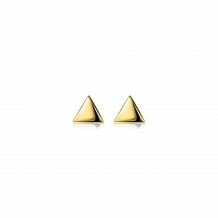 6mm ZINZI Gold Plated Sterling Silver Stud Earrings Shiny Triangle ZIO1375G