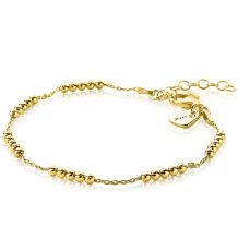 ZINZI Sterling Silver Chain Bracelet 14K Yellow Gold Plated