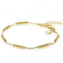 ZINZI Gold Plated Sterling Silver Chain Bracelet with Beads ZIA2182G