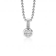 ZINZI zilveren hanger rond wit ZIH1662
