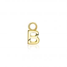 ZINZI Sterling Silver 14K Yellow Gold Plated Letter Ear Pendant B (per piece)