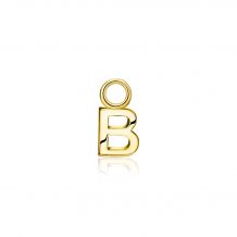 ZINZI Gold Plated Letter Earrings Pendant B price per piece ZICH2145B (excl. hoop earrings)