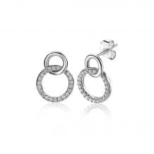 ZINZI Sterling Silver Ear Studs 2 Open Circles