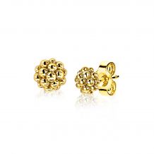 6mm ZINZI Gold Plated Sterling Silver Stud Earrings Beads ZIO1968G