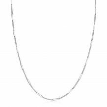 ZINZI Sterling Silver Curb Chain Necklace 45cm with Bars 1,6mm width ZIC2366