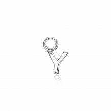 ZINZI Sterling Silver Letter Earrings Pendant Y price per piece ZICH2144Y (excl. hoop earrings)