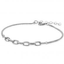 ZINZI Sterling Silver Curb Chain Bracelet with Larger Oval Chains 17-19,5cm ZIA2481