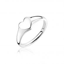 ZINZI Sterling Silver Signet Ring Monogram Heart Smooth Shiny ZIR1666