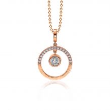 ZINZI zilveren hanger rosé verguld open rond wit 18mm ZIH1813R