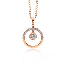 18mm ZINZI Rose Gold Plated Sterling Silver Pendant Open Circle Round White Zirconia ZIH1813R